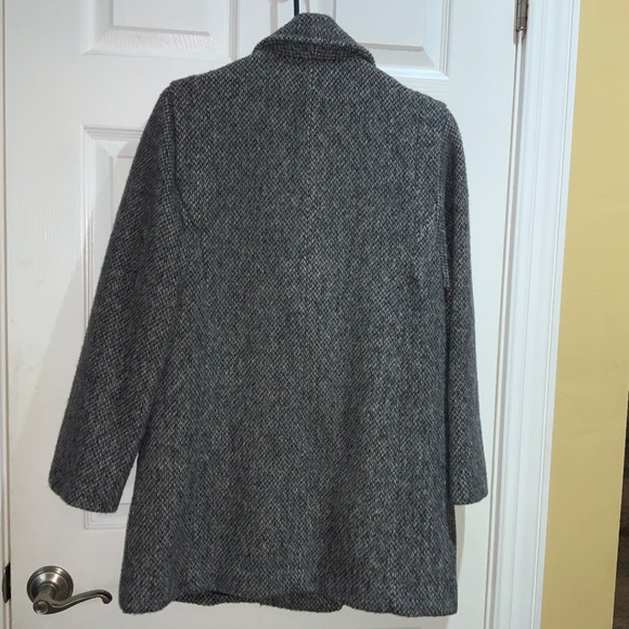 Herman Kay Petite Wool Coat Double Breasted Pea Coat Grey Sz MP vintage - Picture 5 of 9